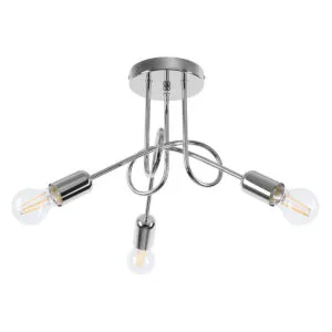 Chandelier Loop Three Light Chrome Bedroom Ceiling Lights Great Lighting UK Ltd