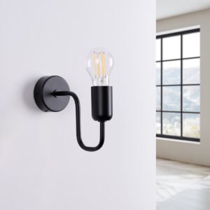 Wall Lamp Vector Black Single Wall Lights Great Lighting UK Ltd
