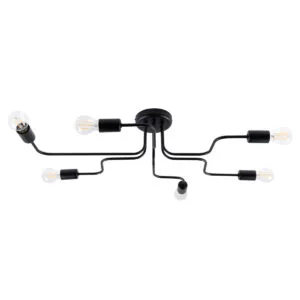 Multi Arm Ceiling Light Vector Six Light Black Multi Arm Ceiling Lights Great Lighting UK Ltd