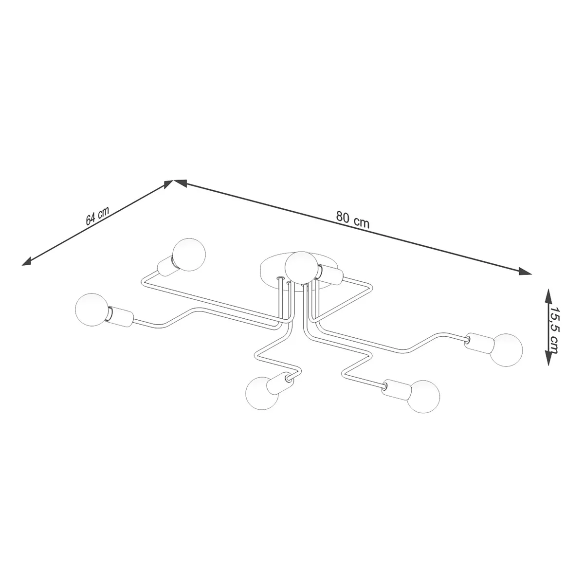Multi Arm Ceiling Light Vector Six Light Black Living Room Ceiling Lights Great Lighting UK Ltd