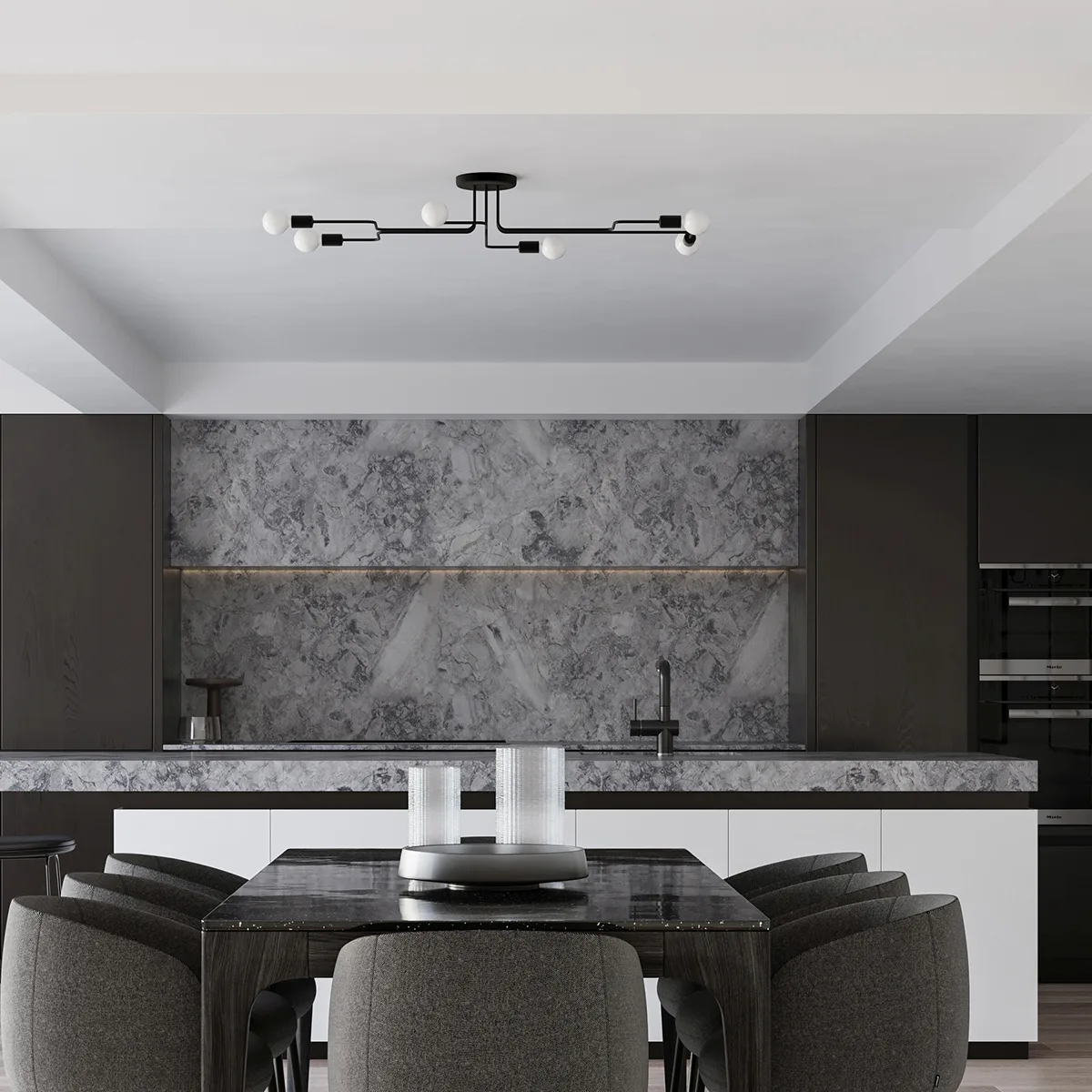 Multi Arm Ceiling Light Vector Six Light Black Living Room Ceiling Lights Great Lighting UK Ltd