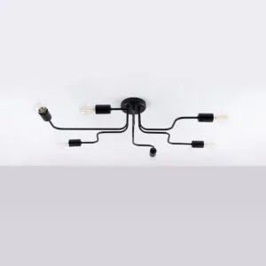 Multi Arm Ceiling Light Vector Six Light Black Living Room Ceiling Lights Great Lighting UK Ltd