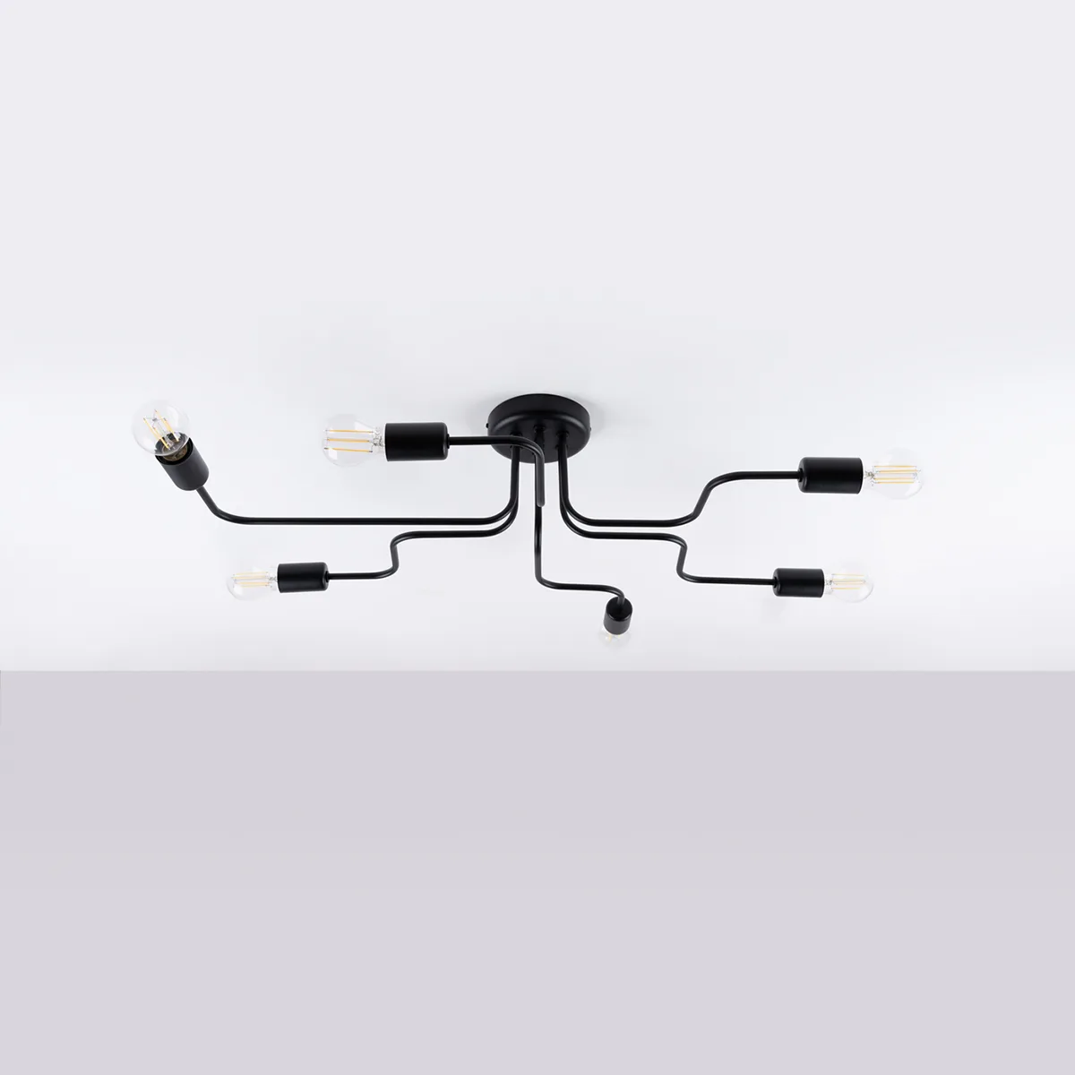 Multi Arm Ceiling Light Vector Six Light Black Living Room Ceiling Lights Great Lighting UK Ltd