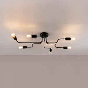 Multi Arm Ceiling Light Vector Six Light Black Living Room Ceiling Lights Great Lighting UK Ltd