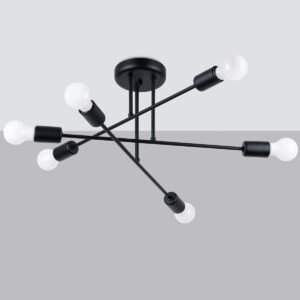 Chandelier Norah 6r Black Ceiling Chandeliers Great Lighting UK Ltd