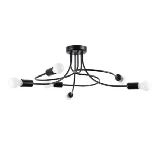 Levar Chandelier - 6 Light / Black Multi Arm Ceiling Lights Great Lighting UK Ltd