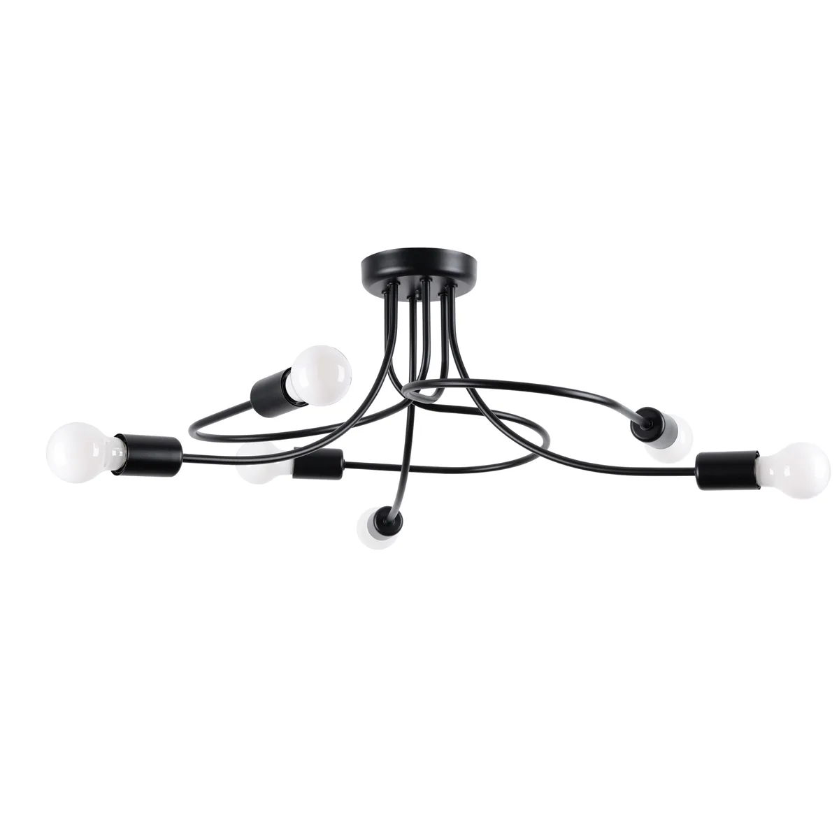 Levar Chandelier - 6 Light / Black Multi Arm Ceiling Lights Great Lighting UK Ltd