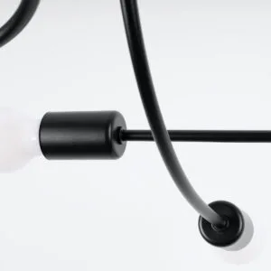 Levar Chandelier - 6 Light / Black Multi Arm Ceiling Lights Great Lighting UK Ltd