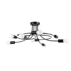 Levar Chandelier - 8 Light / Black Multi Arm Ceiling Lights Great Lighting UK Ltd