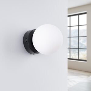 Wall Lamp Yoli 1 Black Single Wall Lights Great Lighting UK Ltd
