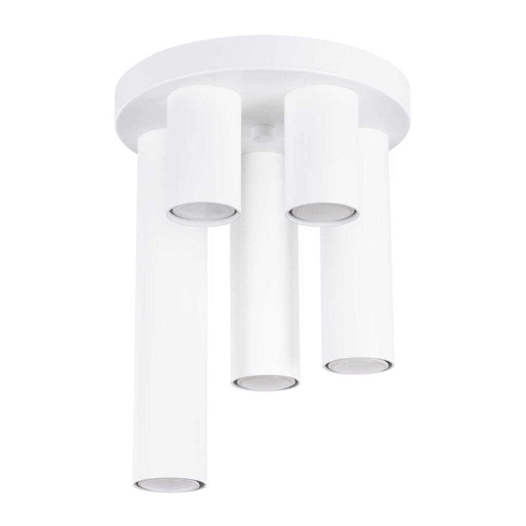 Lagos 5-Light Round Ceiling Light - White Cluster Ceiling Lights Great Lighting UK Ltd
