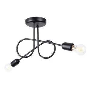 Chandelier Loop Two Light Black Ceiling Chandeliers Great Lighting UK Ltd