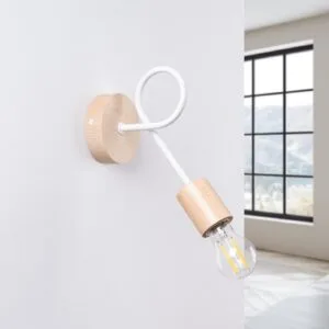 Wooden Wall Light Ember White Living Room Wall Lights Great Lighting UK Ltd