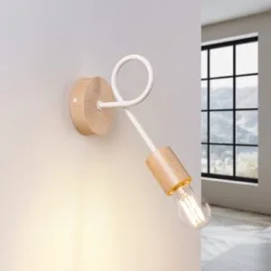 Wooden Wall Light Ember White Living Room Wall Lights Great Lighting UK Ltd