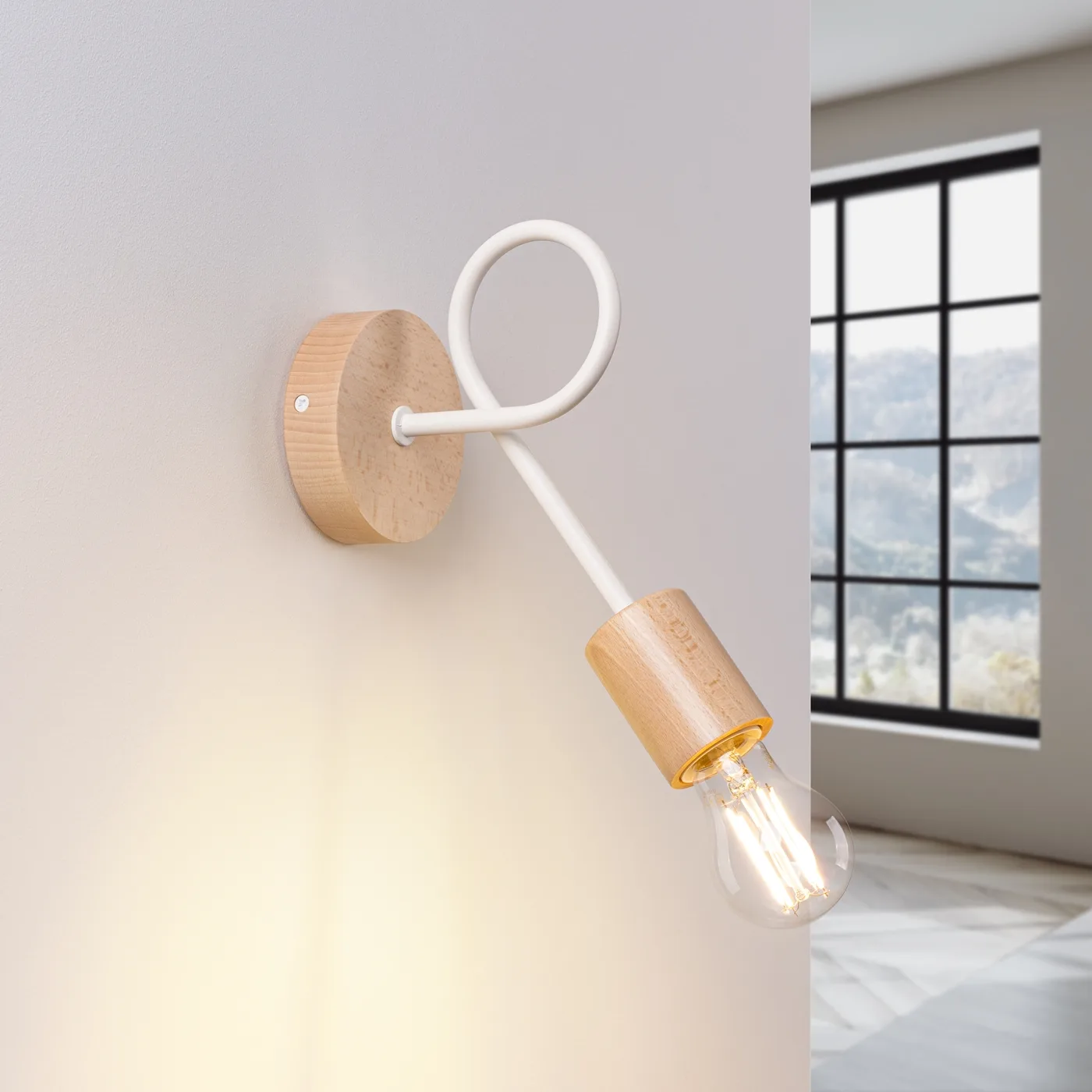 Wooden Wall Light Ember White Living Room Wall Lights Great Lighting UK Ltd