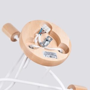 Chandelier Ember 3 White / Natural Wood Ceiling Chandeliers Great Lighting UK Ltd