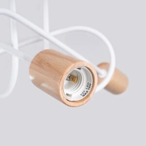 Chandelier Ember 3 White / Natural Wood Ceiling Chandeliers Great Lighting UK Ltd