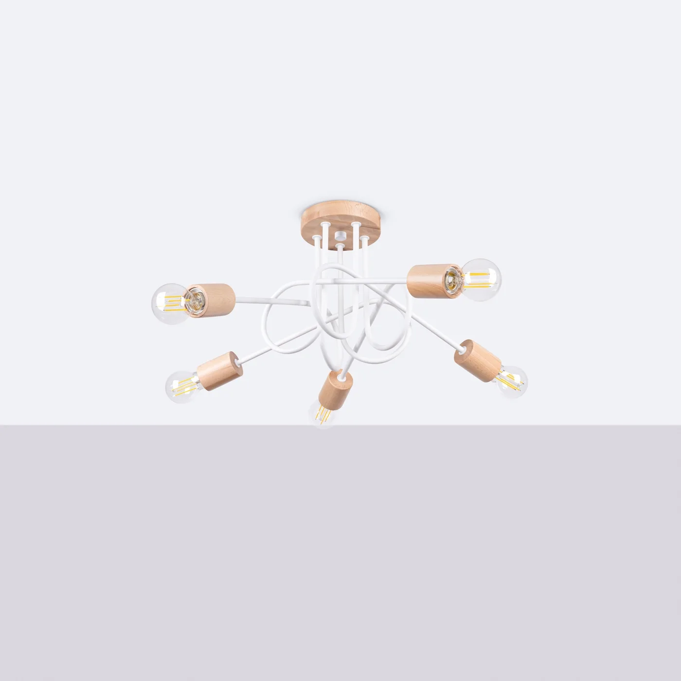 Wooden Ceiling Light Ember Five Light White Bedroom Ceiling Lights Great Lighting UK Ltd