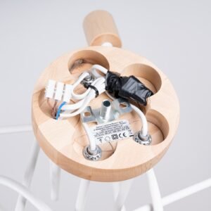 Chandelier Ember 5 White / Natural Wood Ceiling Chandeliers Great Lighting UK Ltd