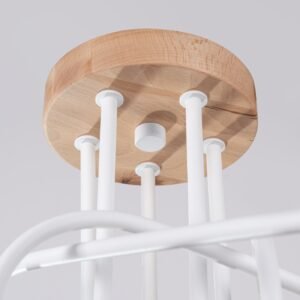 Chandelier Ember 5 White / Natural Wood Ceiling Chandeliers Great Lighting UK Ltd