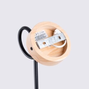 Wall Lamp Ember Black / Natural Wood Single Wall Lights Great Lighting UK Ltd