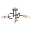 Chandelier Ember 3 Black / Natural Wood Ceiling Chandeliers Great Lighting UK Ltd