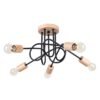 Chandelier Ember 5 Black / Natural Wood Ceiling Chandeliers Great Lighting UK Ltd