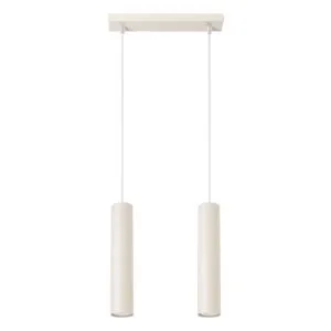Lagos Twin Pendant Light - Ivory Bar & Linear Pendant Lights Great Lighting UK Ltd