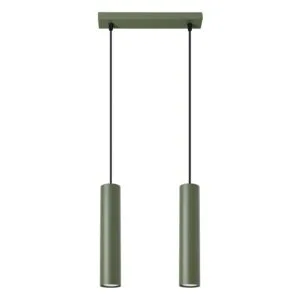 Lagos Twin Pendant Light - Olive Green Bar & Linear Pendant Lights Great Lighting UK Ltd