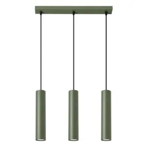 Lagos 3-Light Linear Pendant - Olive Green Bar & Linear Pendant Lights Great Lighting UK Ltd