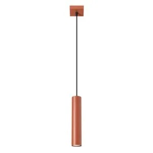 Lagos Pendant Light - Single / Red Ochre Bedroom Cylinder Pendants Great Lighting UK Ltd