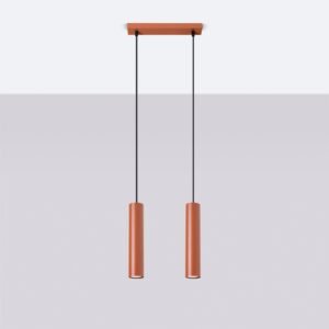 Pendant Lamp Lagos 2 Red Ochre Multi Pendants Great Lighting UK Ltd