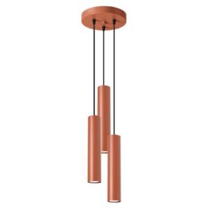 Pendant Lamp Lagos 3p Red Ochre Multi Pendants Great Lighting UK Ltd