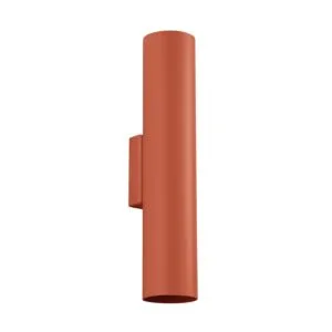 Lagos Twin Wall Light - Red Ochre Coloured Wall Lights Great Lighting UK Ltd