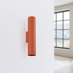 Lagos Twin Wall Light - Red Ochre Double Wall Lights Great Lighting UK Ltd