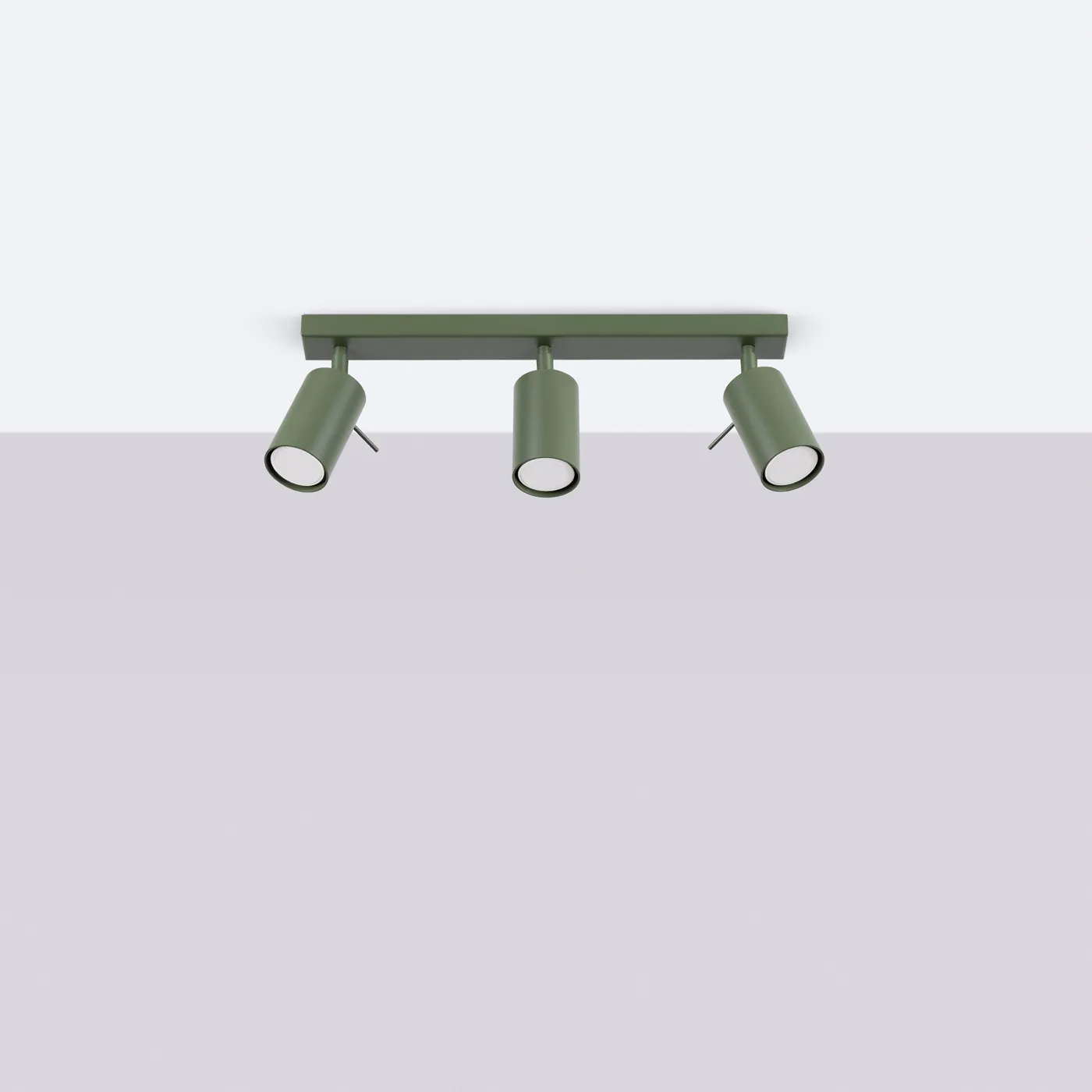 Ring 3-Light Ceiling Bar - Olive Green 3 Light Spotlights Great Lighting UK Ltd