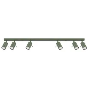 Ring 6-Light Ceiling Bar - Olive Green 6 Light Spotlights Great Lighting UK Ltd