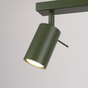 Ring 6-Light Ceiling Bar - Olive Green 6 Light Spotlights Great Lighting UK Ltd