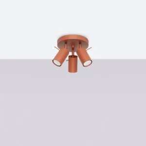 Ring 3-Light Ceiling Bar - Red Ochre / B Bedroom Ceiling Lights Great Lighting UK Ltd