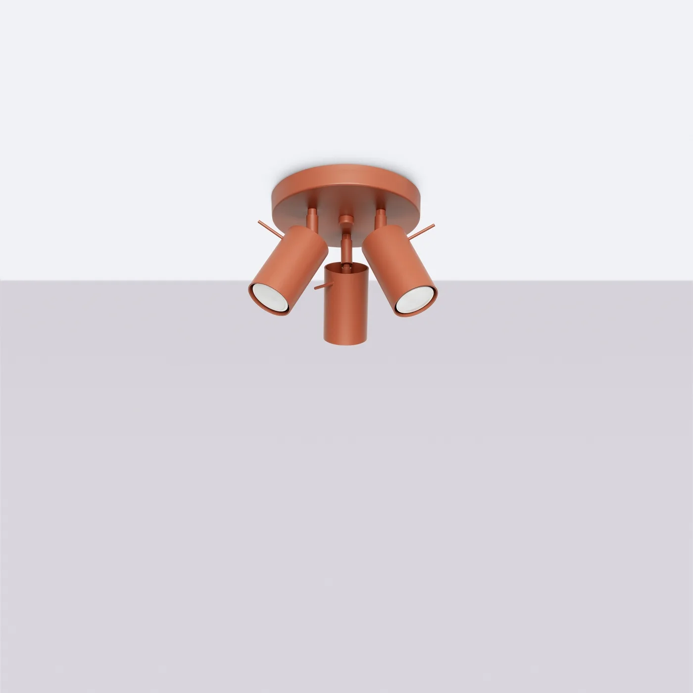 Ring 3-Light Ceiling Bar - Red Ochre / B Bedroom Ceiling Lights Great Lighting UK Ltd