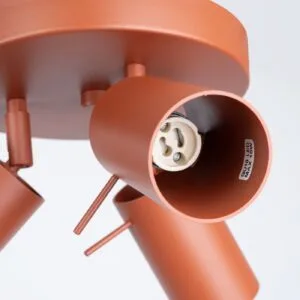 Ring 3-Light Ceiling Bar - Red Ochre / B Bedroom Ceiling Lights Great Lighting UK Ltd