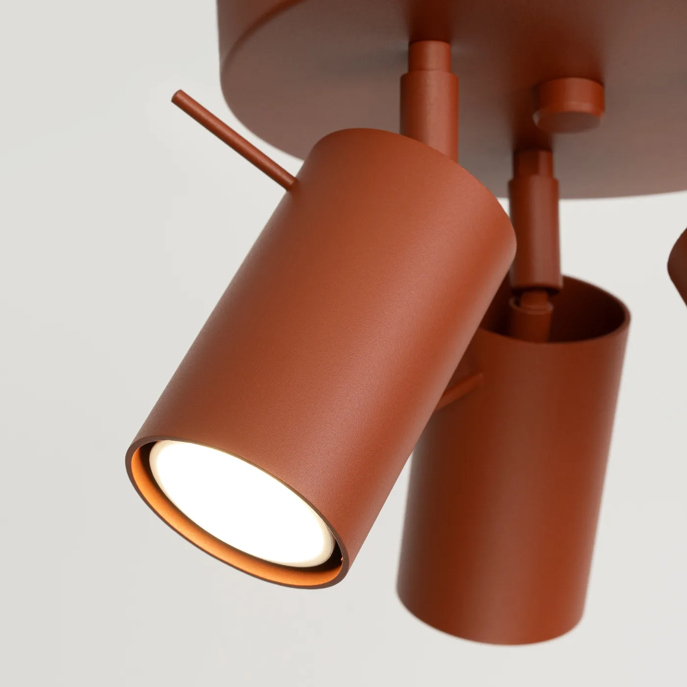 Ring 3-Light Ceiling Bar - Red Ochre / B Bedroom Ceiling Lights Great Lighting UK Ltd