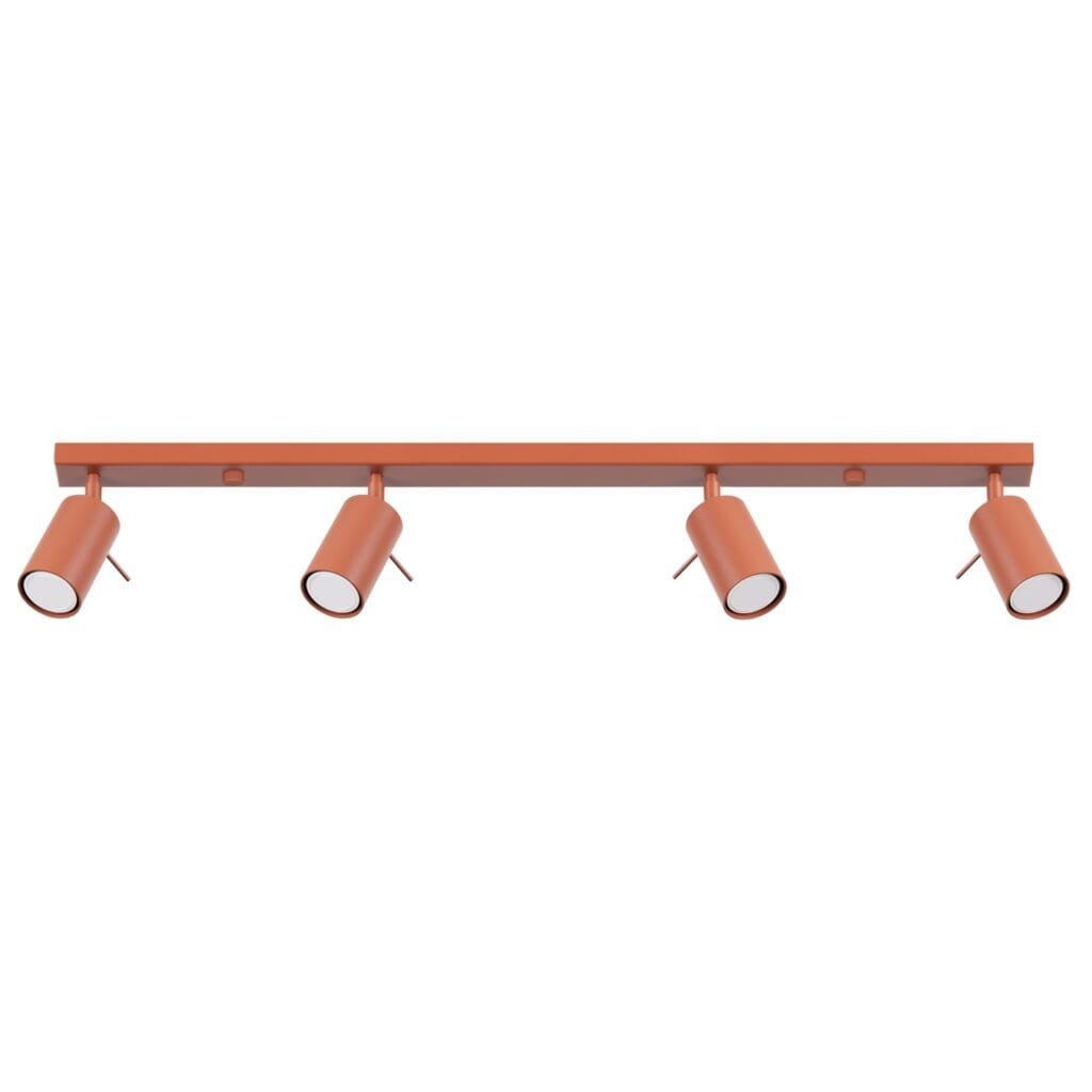 Ring 4-Light Ceiling Bar - Red Ochre 4 Light Spotlights Great Lighting UK Ltd