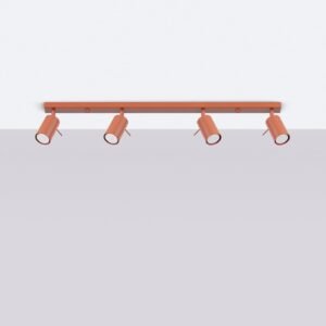 Ring 4-Light Ceiling Bar - Red Ochre 4 Light Spotlights Great Lighting UK Ltd