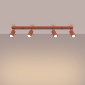Ring 4-Light Ceiling Bar - Red Ochre 4 Light Spotlights Great Lighting UK Ltd