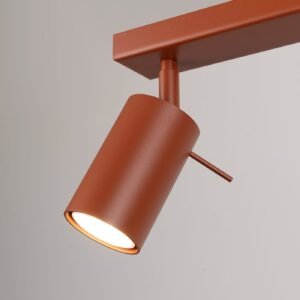 Ring 4-Light Ceiling Bar - Red Ochre 4 Light Spotlights Great Lighting UK Ltd
