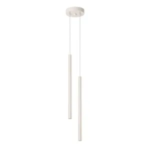Pastelo Twin Pendant Light - Ivory Cylinder & Pendant Clusters Great Lighting UK Ltd