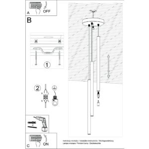 Pendant Lamp Pastelo 3p Ivory Multi Pendants Great Lighting UK Ltd