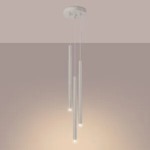 Pastelo 3-Light Cluster Pendant - Ivory Cylinder & Pendant Clusters Great Lighting UK Ltd