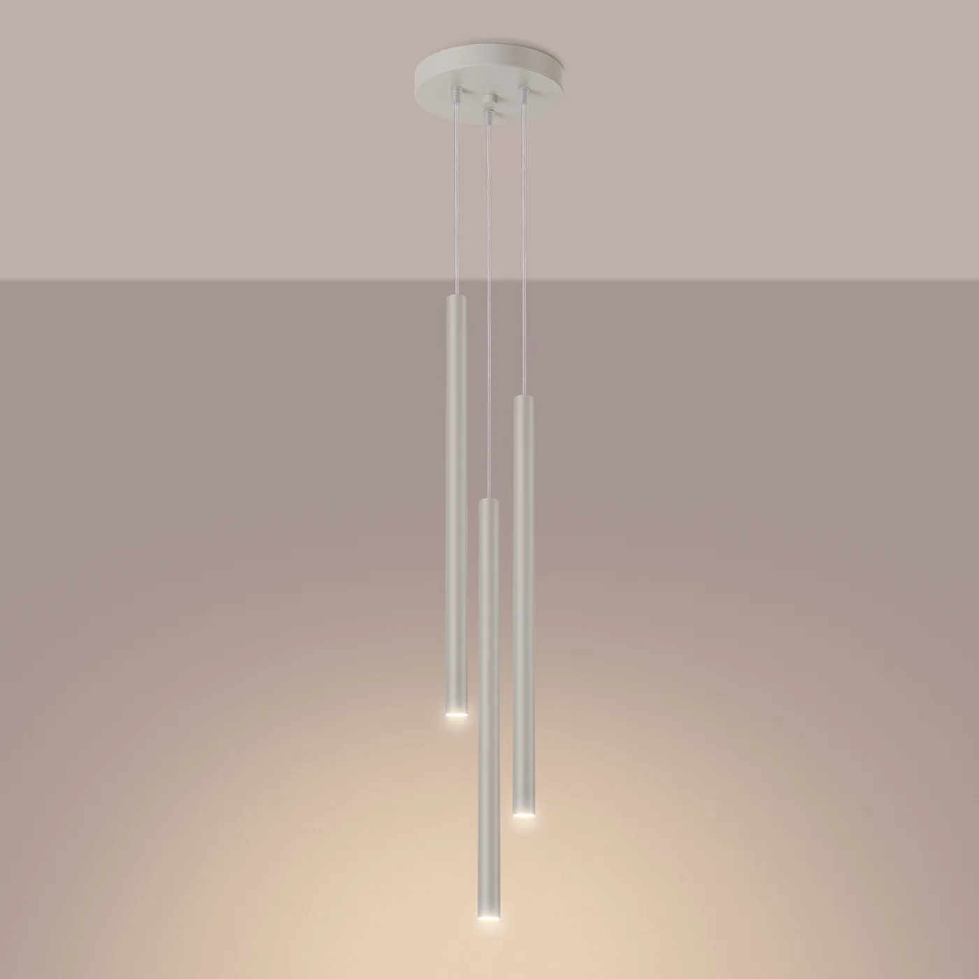 Pastelo 3-Light Cluster Pendant - Ivory Cylinder & Pendant Clusters Great Lighting UK Ltd